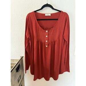 Zenana red long sleeve size XL loose/flowy fit. Very soft